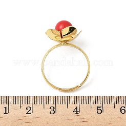 Латунные регулируемые кольца на палец для женщин RJEW-K295-02G