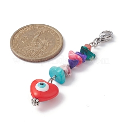 Подвеска из смолы в форме сердца со сглазом HJEW-JM01104