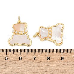 Подвески из латуни из натуральных ракушек KK-U058-07G