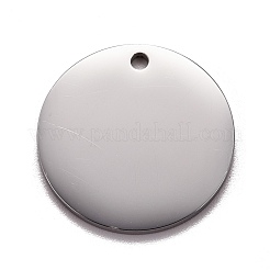 変色しないステンレススチールペンダント  パンダとフラットラウンド  ステンレス鋼色  20x1mm  穴：1.6mm&nbsp;STAS-P296-04P