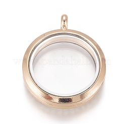 Плоские круглые сплав горный хрусталь магнитные медальон подвески PALLOY-WH0069-01-RG