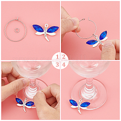 Набор для самостоятельного изготовления подвесок для бокалов в виде стрекозы DIY-UN0004-68