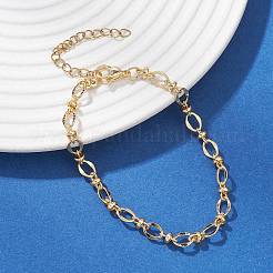 Латунные браслеты-цепочки с овальными звеньями для женщин&nbsp;BJEW-JB12678