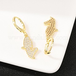 Серьги-гвоздики с микропаве из латуни и прозрачными кубическими циркониями.&nbsp;EJEW-H182-03G