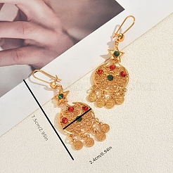 Серьги-люстры из сплава в форме луны и звезды&nbsp;KY9865