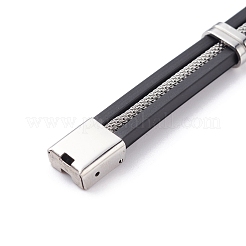 Braccialetti in silicone in acciaio inossidabile 304&nbsp;BJEW-O134-02B