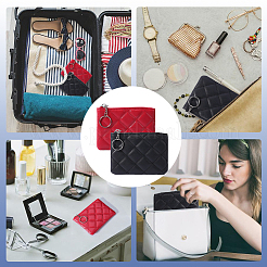 2 шт. 2-х цветные мешочки из искусственной кожи с ромбовидным узором на молнии ABAG-CP0001-05