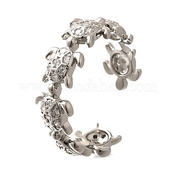 Латунные кольца-манжеты с микропаве и прозрачным цирконием для женщин RJEW-Q008-13P