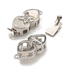 Латунные застежки из прозрачного кубического циркония с микропаве KK-U037-14P