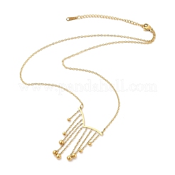 304 нержавеющая сталь шариковые кисточки кабельные цепочки ожерелья для женщин NJEW-R017-02G