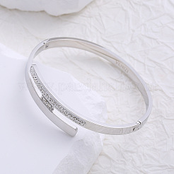 Шарнирные браслеты из нержавеющей стали со стразами для женщин EJ1004