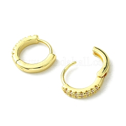 Orecchini a cerchio da donna in ottone con micro pavé di zirconi cubici&nbsp;EJEW-D111-04G