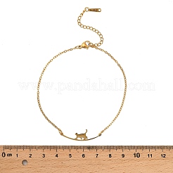 Браслеты на ногу в форме кошки из нержавеющей стали 304 для женщин&nbsp;LS-AJEW-G068-01G