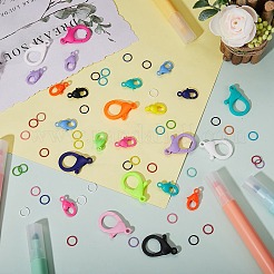 DIYジュエリー作りパーツキット  プラスチック製のカニカンを含む  アイアン製丸カン  ミックスカラー  240個/箱&nbsp;DIY-SZ0007-81