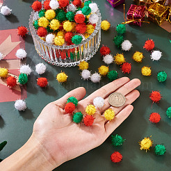 400 stücke 4 farben weihnachten handgemachte diy puppe handwerk pom pom garn pom pom bälle&nbsp;AJEW-TA0003-32