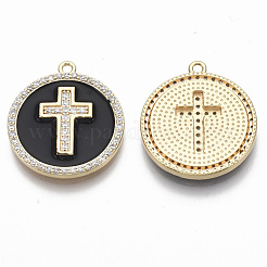 Латунные микро проложить кубического циркония подвески KK-R130-035-01G-NF