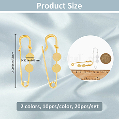 20 шт. 2 цвета латунные английские булавки фурнитура для броши KK-FH0007-85B