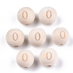 Unvollendete europäische Perlen aus Naturholz&nbsp;WOOD-S045-141A