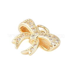 Placage de crémaillère en laiton micro pavé pendentifs en zircone cubique claire&nbsp;KK-Z060-06G-02