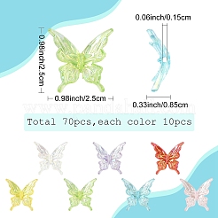 70шт 7 цвета прозрачные акриловые бусины&nbsp;OACR-YW0003-98