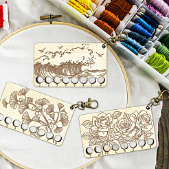 8-позиционные деревянные лотки для хранения ниток для вышивания TOOL-WH0056-016