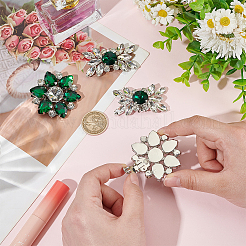 4 шт. 2 стиля украшения для обуви из латунных страз в виде цветка&nbsp;AJEW-WR0002-42A