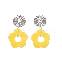 Boucles d'oreilles pendantes en acrylique et acier inoxydable 304&nbsp;EJEW-JE07447-01