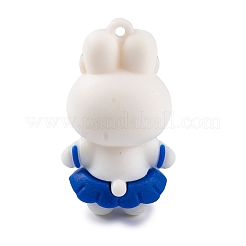人形 PVC プラスチック ペンダント  兎  52.5x27x23.5mm  穴：3mm&nbsp;KY-S172-15A