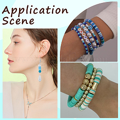 3 нить 3 цвета плоские круглые бусины ручной работы из полимерной глины&nbsp;CLAY-SC0001-68B-02