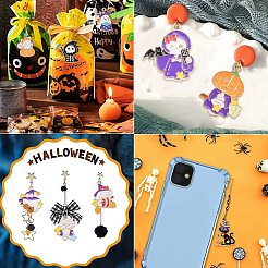 40шт 10 стиля хэллоуин тема сплава эмаль подвески ENAM-CJ0004-77