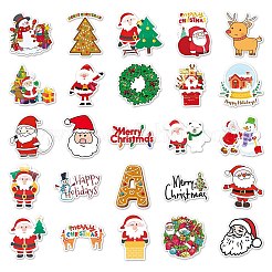 50 個のクリスマス PVC 自己粘着ステッカー  水筒用防水ステッカー  ヘルメット  荷物  混合図形  55~85mm&nbsp;XMAS-PW0001-187