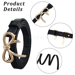 3 шт. 3 цвета сплава бант PU кожаный ремень цепь для женщин&nbsp;AJEW-CL0001-14A