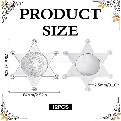 12 шт. пластиковых кабошонов в форме гексаграммы AJEW-MA0001-18S