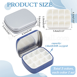 3 шт. 3-х цветные прямоугольные железные жестяные банки с откидной крышкой CON-PH0003-13