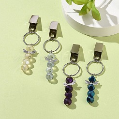 Гальванический съемник зажимов для кредитных карт со стеклянными бусинами&nbsp;HJEW-JM00969