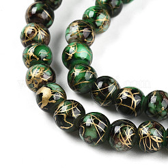Chapelet de perles en verre baking paint&nbsp;DGLA-N003-6mm-B09