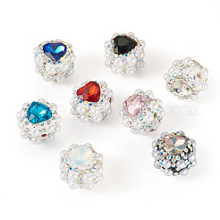 8 шт. 8-х цветные бусины из стразов и глины FIND-TA0006-52