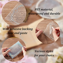 32 stücke 4 arten pet transparent floral rahmen klebstoff dekorative aufkleber&nbsp;DIY-OC0010-25