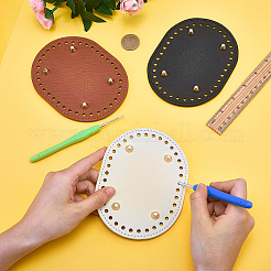 3 шт. 3 цвета овальные сумки из искусственной кожи для вязания крючком&nbsp;AJEW-CL0001-76