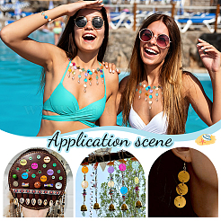 160 шт. 8 цвета окрашенные натуральные ракушки акойя дисковые звенья соединительные подвески&nbsp;SSHEL-PH0001-30