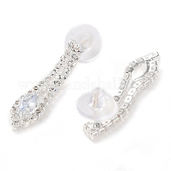 Ожерелья из сплава со стразами и комплекты серег-гвоздиков для женщин SJEW-U001-01P-02