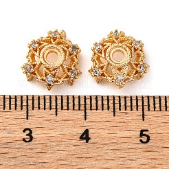 Tappi di perline in zirconia cubica trasparente micro pavé in ottone&nbsp;KK-K378-46B-G