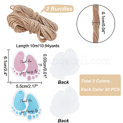 2 комплект бумажных бирок-отпечатков двух цветов DIY-PH0009-88