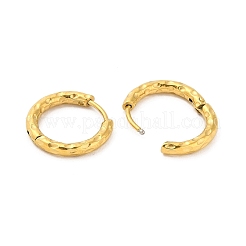 Серьги-кольца Huggie Hoop из текстурированной нержавеющей стали 304 с ионным покрытием (IP)&nbsp;EJEW-G374-02C-G