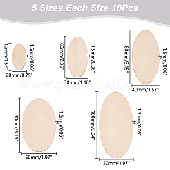 50 шт. 5 стиля необработанных деревянных листов WOOD-WR0001-05