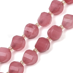 Окрашенные бусины пряди природного нефрита G-U023-A20-01G