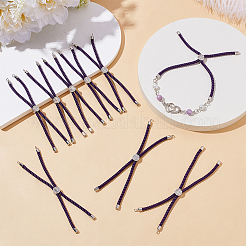 10шт серебряные браслеты из витого нейлонового шнура&nbsp;DIY-UN0007-14