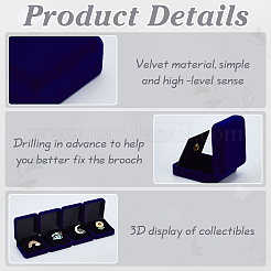 Бархатная упаковочная коробка для значков CON-WH0106-22