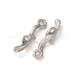 Breloques en laiton avec zircone cubique de micro pave&nbsp;KK-C253-06P