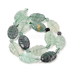 Fili di perle intagliate in fluorite arcobaleno naturale&nbsp;GG-CBA0487-D01-24x16mm